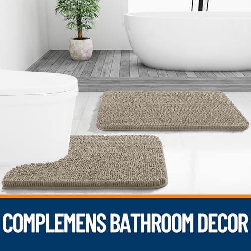 OLANLY Bathroom Runner Rugs 44x24, Soft Absorbent Chenille Bath Rugs, Rubber - Image 7