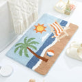 Cute Ocean Bath Rug Super Absorbent Non Slip Modern Bathroom Mat Machine by Loismood