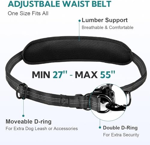 Hands Free Dog Leash 2 Dogs, Waist Leash - Image 5