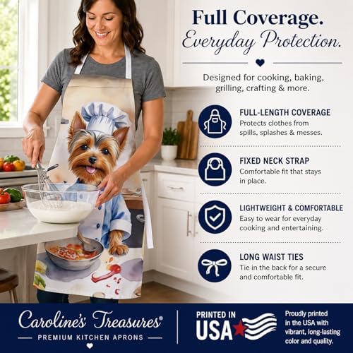 Caroline's Treasures Silky Terrier The Chef Apron Cooking Kitchen Server Baking - Image 4