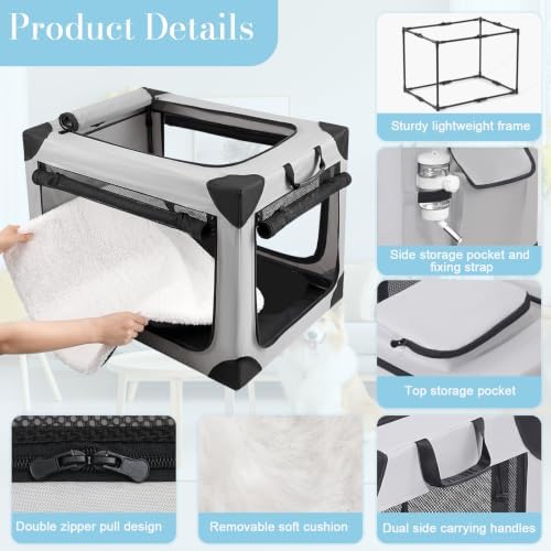 Portable Soft Large Dog Crate Collapsible Pet Travel Kennel L - Image 4