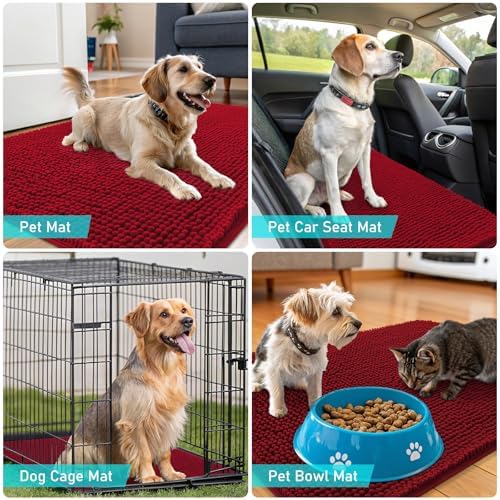 OLANLY Dog Door Mat for Muddy Paws 30x17, Super Absorbent Chenille Mud Mat - Image 7