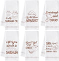Sourdough Kitchen Hand Towels, 6 Pack Funny Polyester Dishcloth Set by GROBRO7