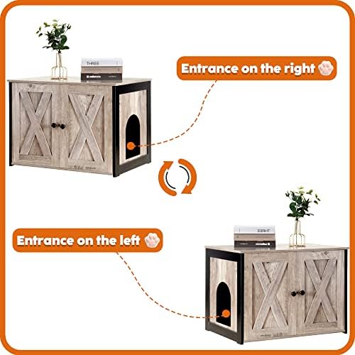 DWANTON Cat Litter Box Enclosure, Hidden Litter Box Furniture, 27.6 Inches - Image 4