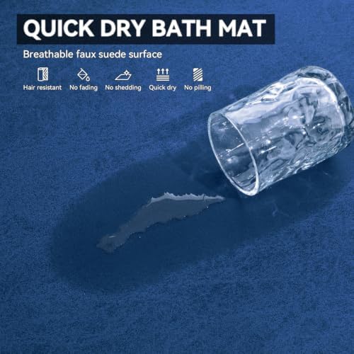 MontVoo -Bath Mat Rug-Rubber Backing Non Slip Quick Dry Absorbent Thin Bathroom - Image 3