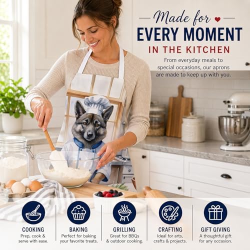 Caroline's Treasures Norwegian Elkhound The Chef Apron Cooking Kitchen Server - Image 6