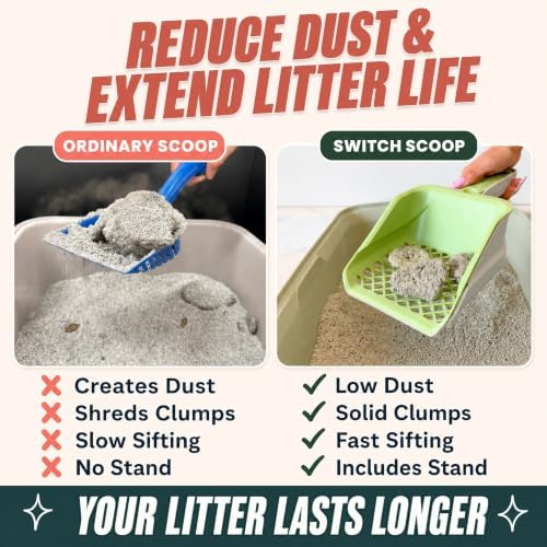 Sprinkle & Sweep Speed Sifter Switch Cat Litter Scooper, 2-in-1 Sifter Tool - Image 5