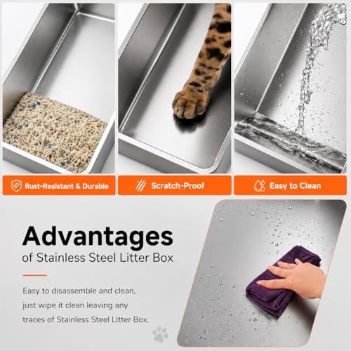 KalraMay Extra Large XXXL Stainless Steel Litter Box - Image 6
