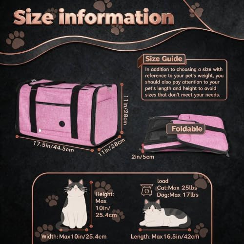 YUDODO 25lbs Cat Carrier Lightproof Soft Sided Pet Carrier - Image 4