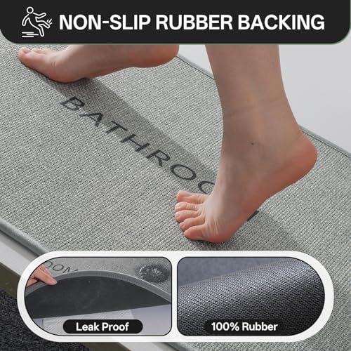 Bath Mat Non Slip, Quick Dry Bathroom Rug Under Door - Image 4