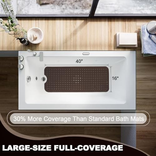 Bathtub and Shower Mats, 40x16 Inch Extra Large Non Slip Soft Bath Tub Mat - Image 4