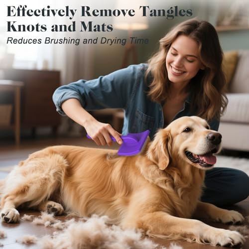 2PCS Slicker Brush for Dogs & Pet Comb, Professional Dog Grooming Brush - Image 2