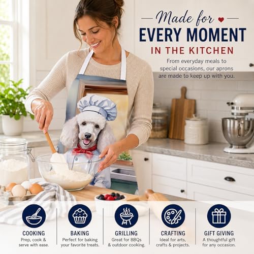 Caroline's Treasures White Poodle The Chef Apron Cooking Kitchen Server Baking - Image 6