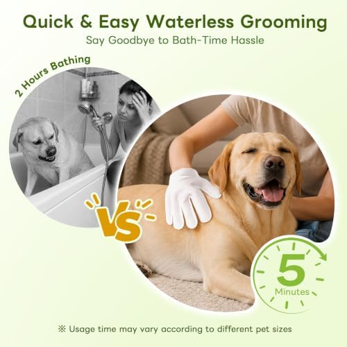 24 Count Dog Wipes for Dogs & Cats, Pet Cleaning Glove Wipes - Image 2