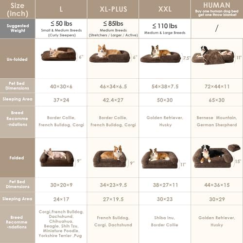 EHEYCIGA Orthopedic Foldable Human Dog Bed - Image 2