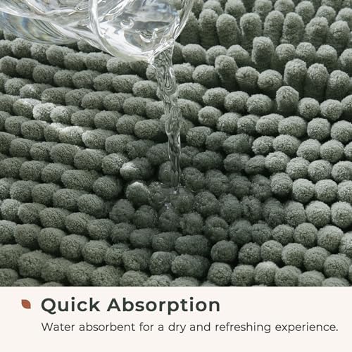 FRESHMINT Large Chenille Bathroom Rugs Mat 36"x24", Non-Slip Bath Mat - Image 4