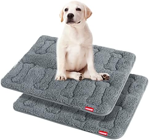 Dog Bed Crate Mat 2 Pack, Soft Plush Dog Bed Pad by Moonsea