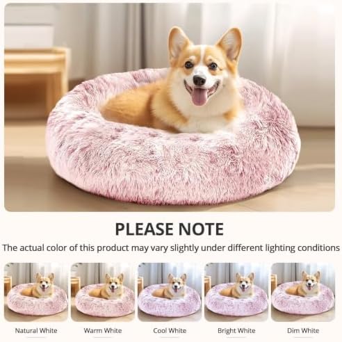 JOLLYVOGUE Calming Dog Beds Large Sized Dog, 36in Donut Washable Large Pet Bed - Image 6