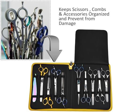 Leather Shear Cases for Hairstylist Holds 10 Grooming or Beauty Shears - Image 2