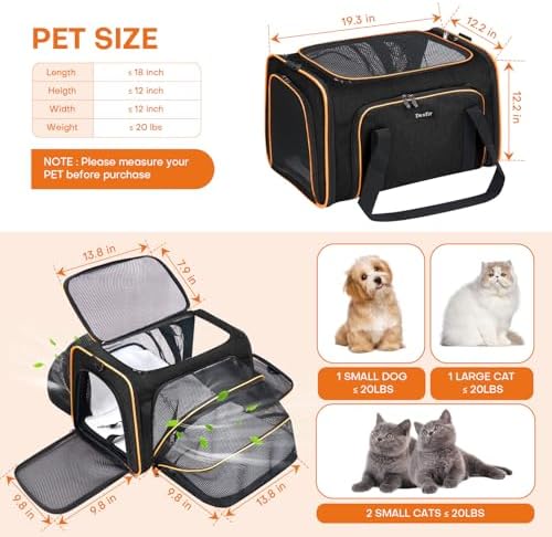 Pet Carrier, Large Soft Sided Expandable Travel Carrier - Image 7