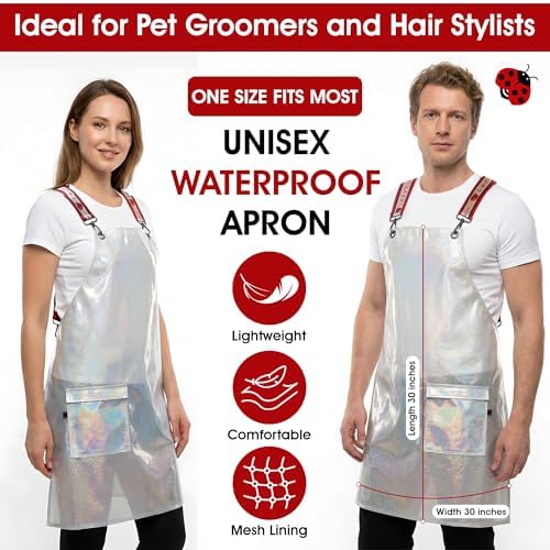 Ladybird Line 111 Clear Sparkling Waterproof Unisex Salon Apron - Image 2