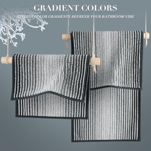 BSICPRO Bathroom Rugs Sets 2 Piece, Non Slip Striped Bath Mats - Image 4