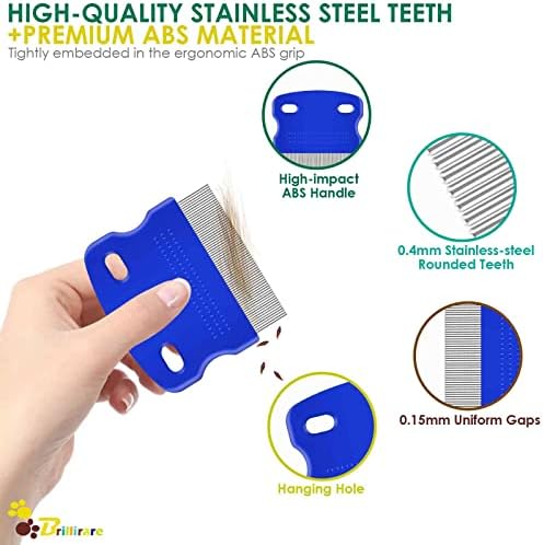 6 Pack Dog Grooming Comb, Pet Flea Lice Stainless Steel Cat Combs - Image 4