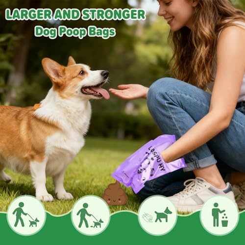 Poop Bags for Dogs, Extra Thick Leak Proof Pet Waste Bag for Puppy Walking and - Image 2