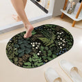 Green Ferns Botanical Super Absorbent Quick-Drying Bathroom Mat Rug, Rubber by ZHUZHISHAN