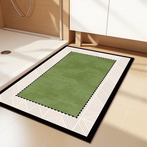 Ultra Thin Bath Mat 32"x20", Absorbent Quick Dry Washable Bath Rug by Watthourhome