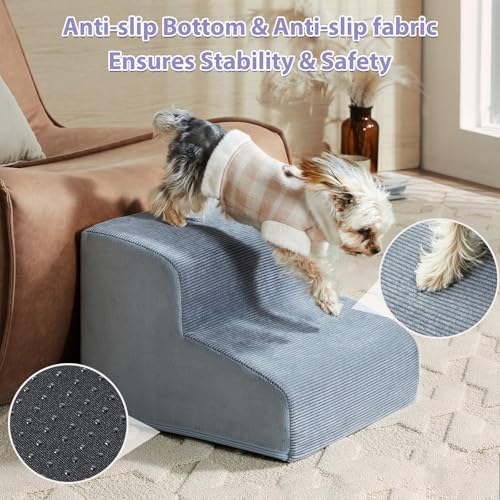 LEXTRO Dog Stairs for Small Dogs, 3-Steps Dog Ramp for Bed and Couch, Pet Stairs - Image 3