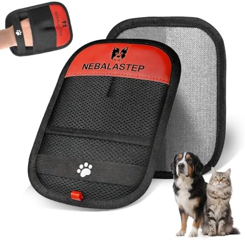 Pet Hair Remover Gloves Brush for Dogs & Cats, Electrostatic Reusable Pet Hair by NEBALASTEP