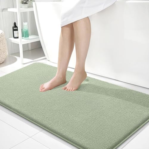 OLANLY Memory Foam Bathroom Runner Rugs 40x24, Absorbent Mat, Sage Green by OLANLY
