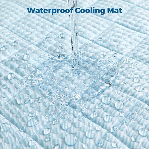 PPOLCA Waterproof Cooling Mat for Medium Dogs 21x29, Light Blue - Image 3