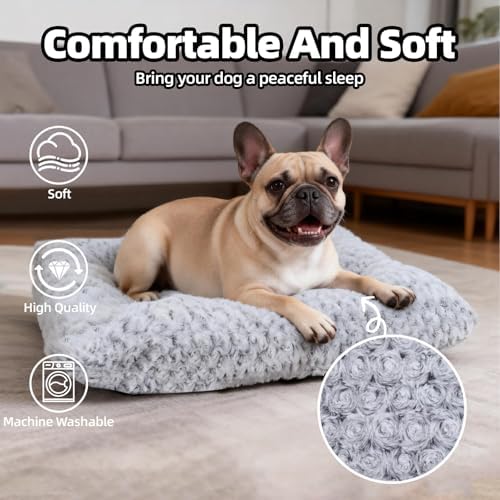 Dog Bed Medium Size, Plush Washable Pet Bed Mat, Dog Crate Bed 23"x 18" - Image 2