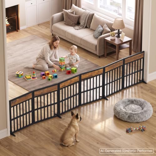 YATINEY Pet Gate, 6-Panel Indoor Foldable Dog Gate, Assembly-Free - Image 3