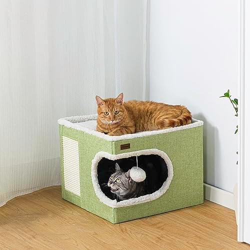 Garnpet Cat Bed for Indoor Cats Cube House, Covered Cat Cave Beds & Furniture - Image 3