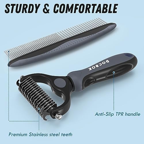 Docrok Pet Grooming Brush and Metal Comb Combo - Image 6