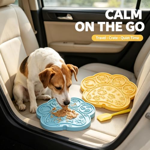 Dog Lick Mat Paw Shape Slow Feeder 17 Suction Cups 2 Pack BPA-Free - Image 6