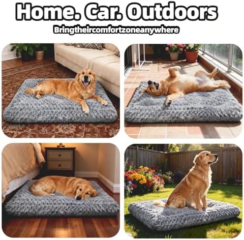 Dog Bed Large Size, Plush Washable Pet Bed Mat, Dog Crate Bed 35"x23" - Image 5