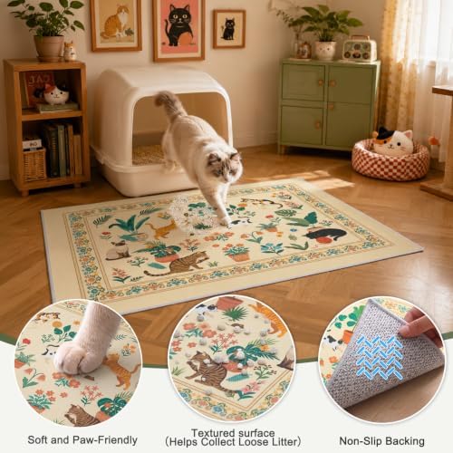 Bienbee Cat Litter Mat, 2 Pack 33" x 22" Machine Washable - Image 3