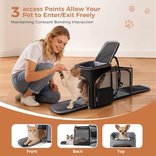Lekereise Pet Carrier Backpack Expandable Cat Backpack Carrier - Image 6