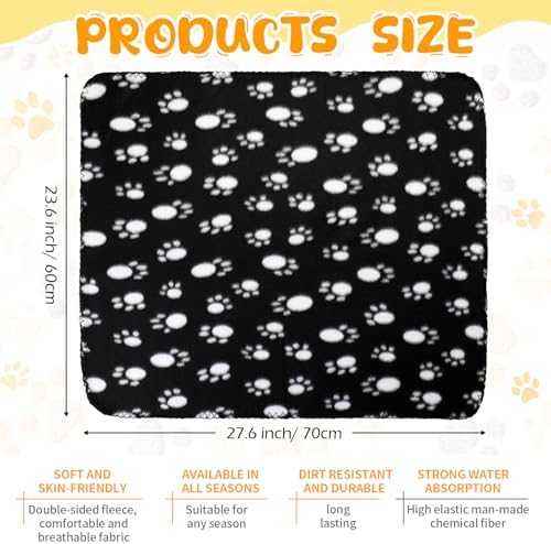 Tatuo 10 Pcs Puppy Blanket for Dog Cat, 24 x 28 Inch, Cool Color - Image 2