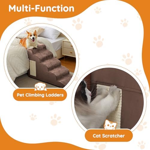 Ahpmeoa Dog Stairs for Small Dogs 11.8" H, Dog Ramp for Bed - Image 5