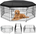 PETIME Foldable Metal Dog Exercise Pen/Pet Puppy Playpen Kennels Yard Fence by PETIME