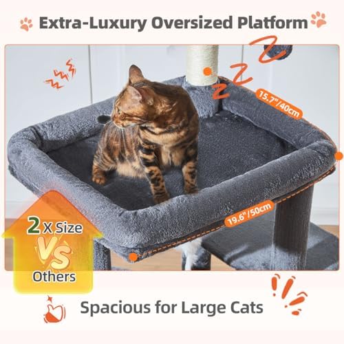 Taoqimiao Sturdy Cat Tree, 55.1In Cat Tower - Image 3