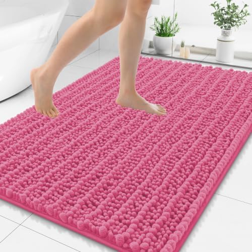 Smiry Bathroom Rugs 48X32, Extra Soft Rubber Backing Chenille Bath Mats by Smiry