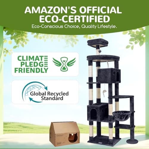 Globlazer Giant Cat Tree for Indoor Large Cats, Dark Grey - Image 5
