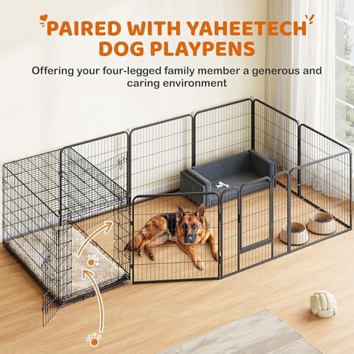 Yaheetech 48inch Double Door Dog Crate w/Divider, Collapsible Metal Kennel - Image 6