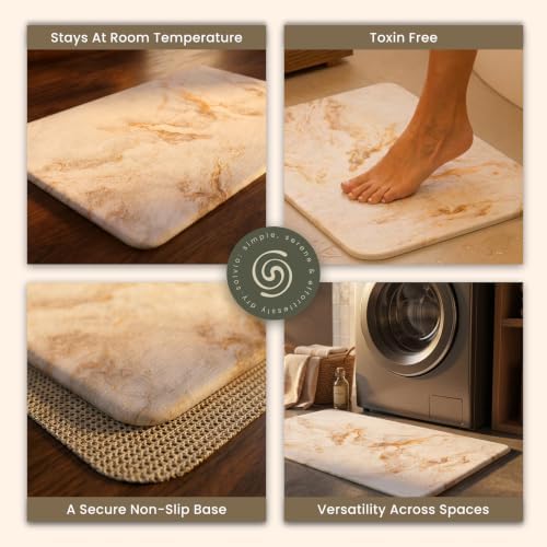 Quick Dry Shower Stone Bath Mat, Super Absorbent & Non-Slip 24 x 16 Inch - Image 6
